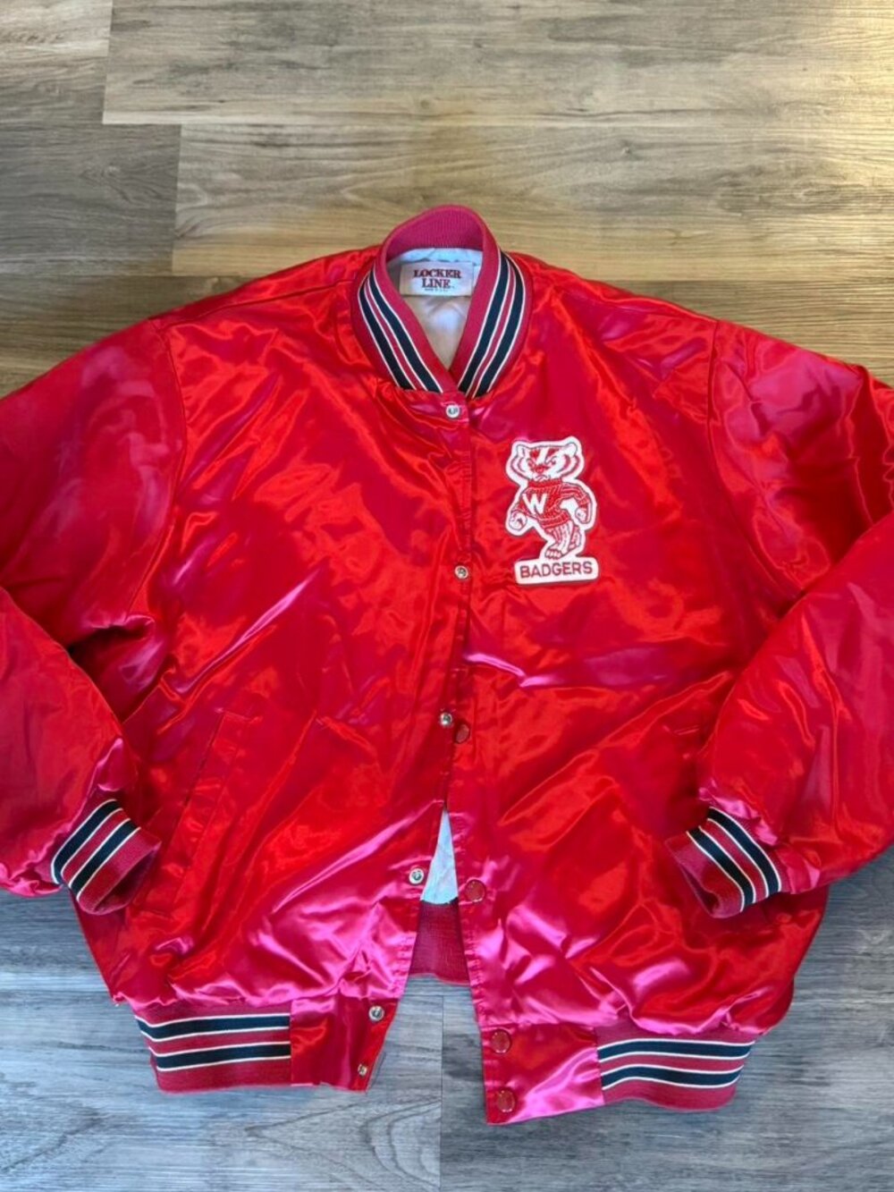 Vintage 90's Red Wisconsin Badgers varsity bomber jacket